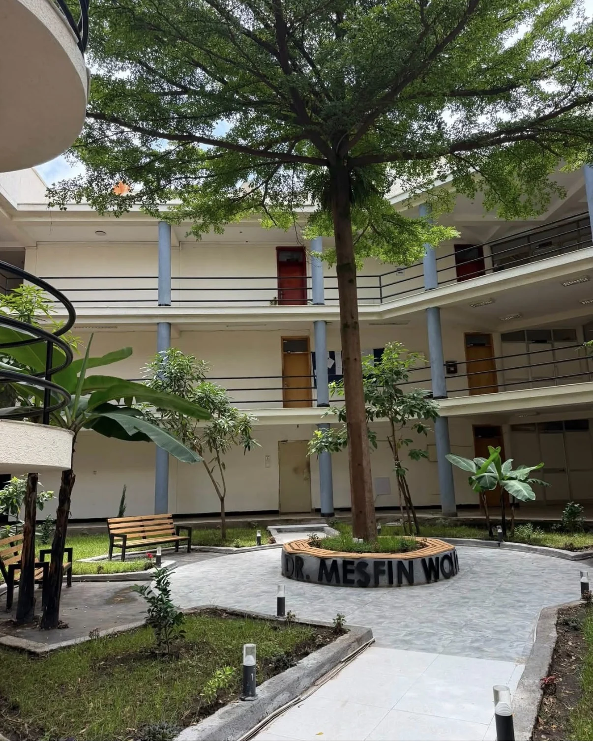 The hospital courtyard in Hawassa