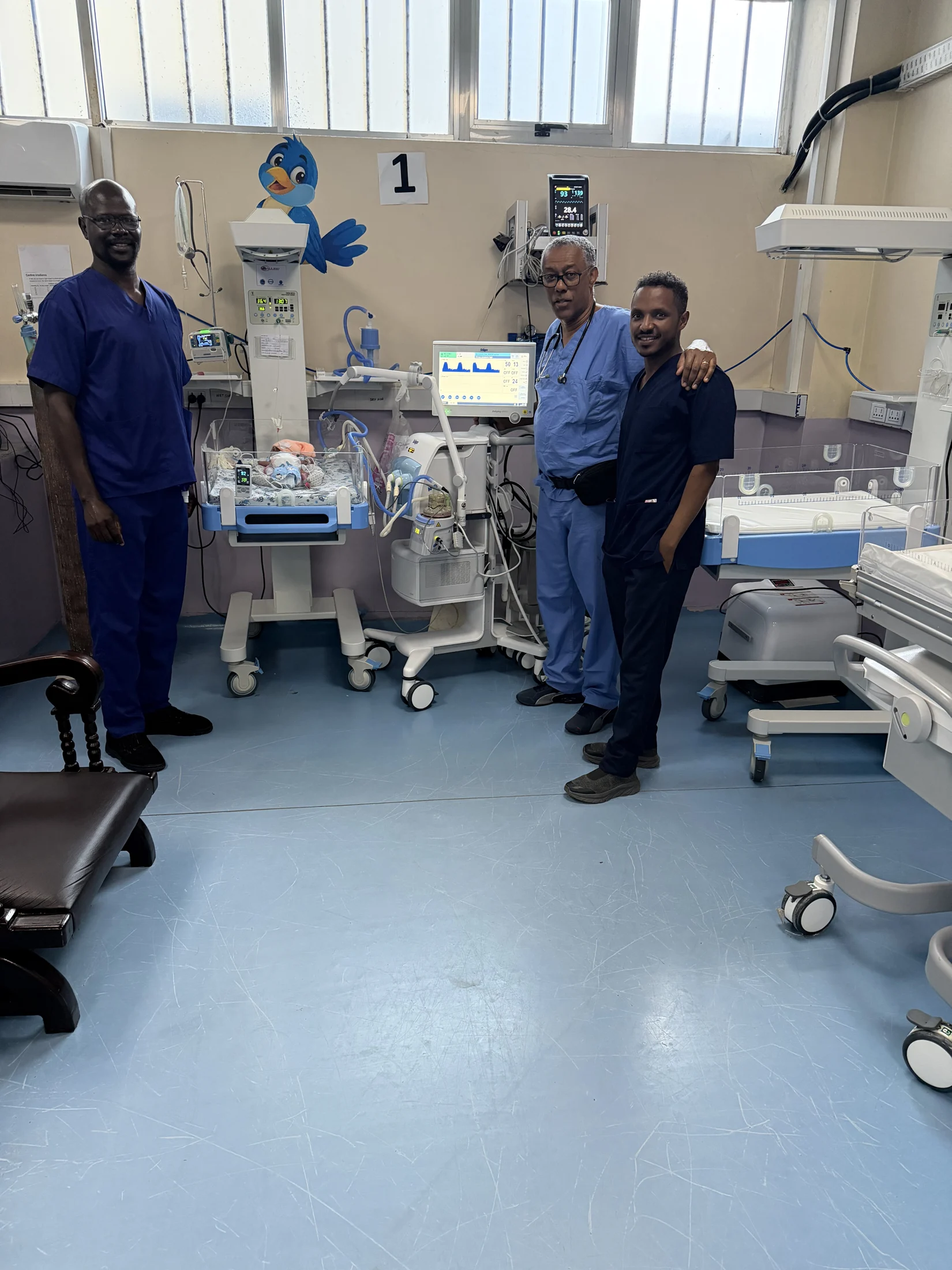 Medical professionals together in the neonatal unit