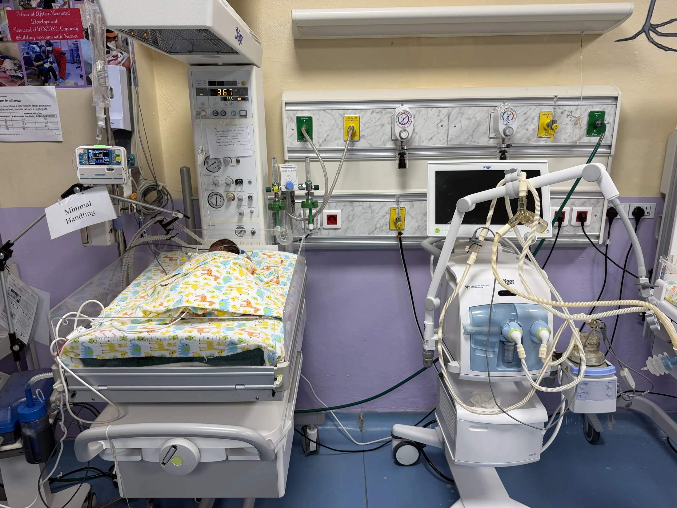 Newborn care stations and medical equipment